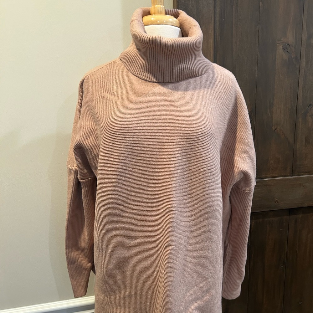 E378 NWT LILLUSORY Beige turtleneck pullover Sweater Size XL